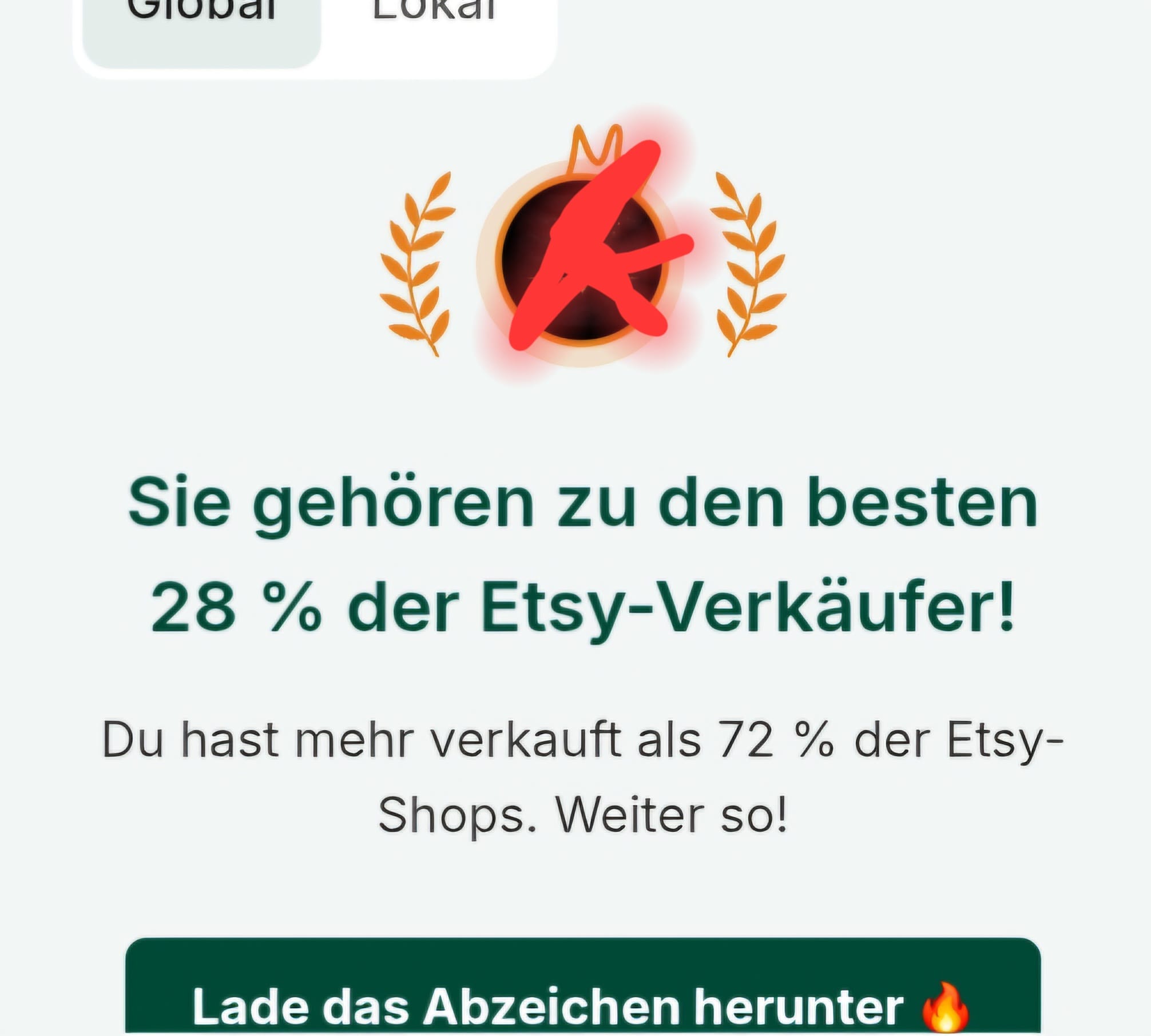 Etsy-Shop gehört laut eRank zu den Top 28 Prozent der Etsy-Verkäufer