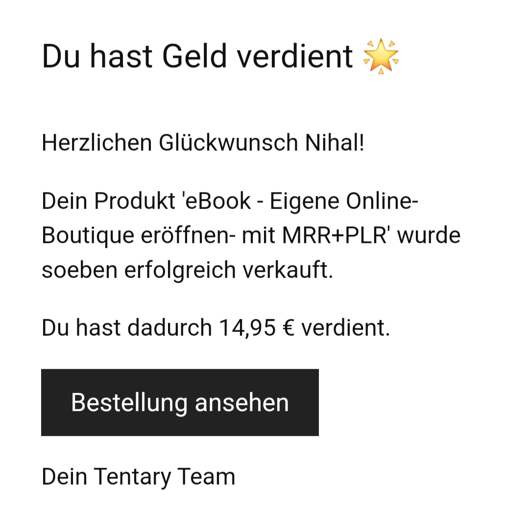 Eigene Verkaufsbenachrichtigungen digitaler Produkte, aufgebaut mit Digital Success Mastery